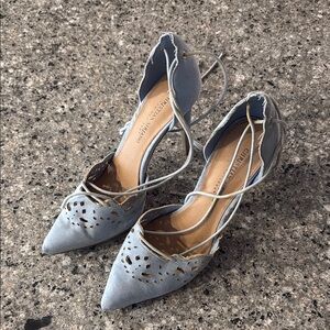 Christian Siriano Blue Heels with Ankle Strap